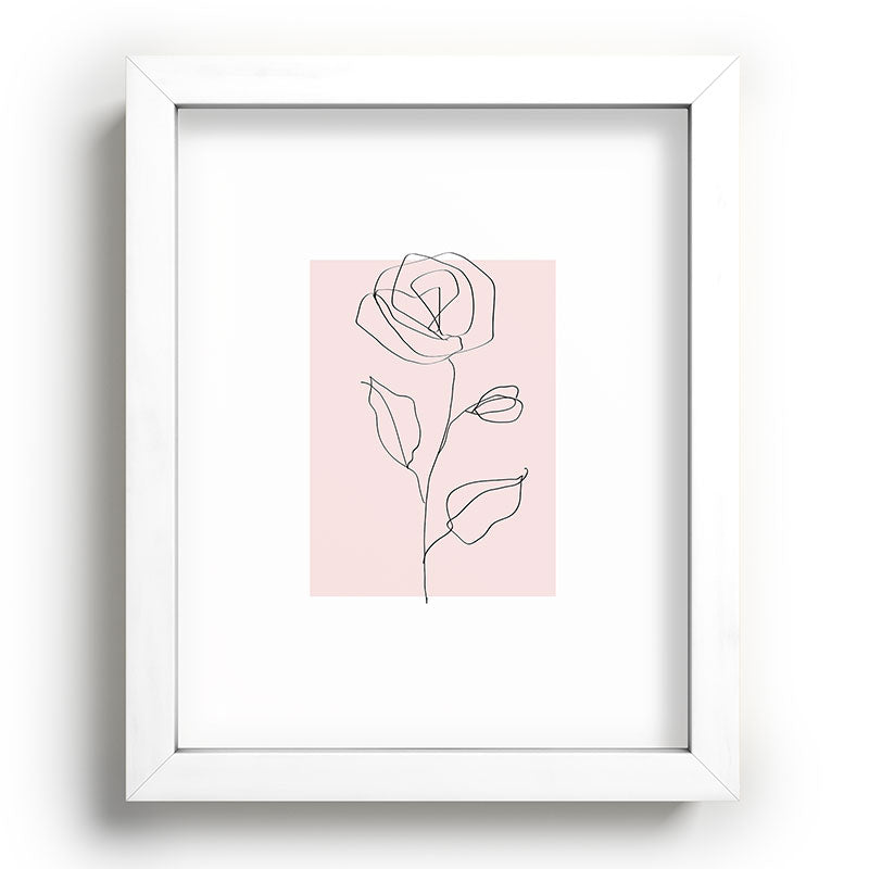 Botanical Line Art, Line Rose, Pink Wall Art, Minimalist Modern Art by Synplus Framed Art Print Gallery Image 76