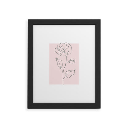 Botanical Line Art, Line Rose, Pink Wall Art, Minimalist Modern Art by Synplus Framed Art Print Gallery Image 29