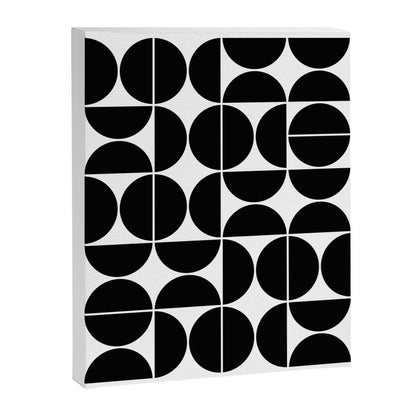 Mid Century Modern Geometric 04 Black Canvas Print Gallery Image 1