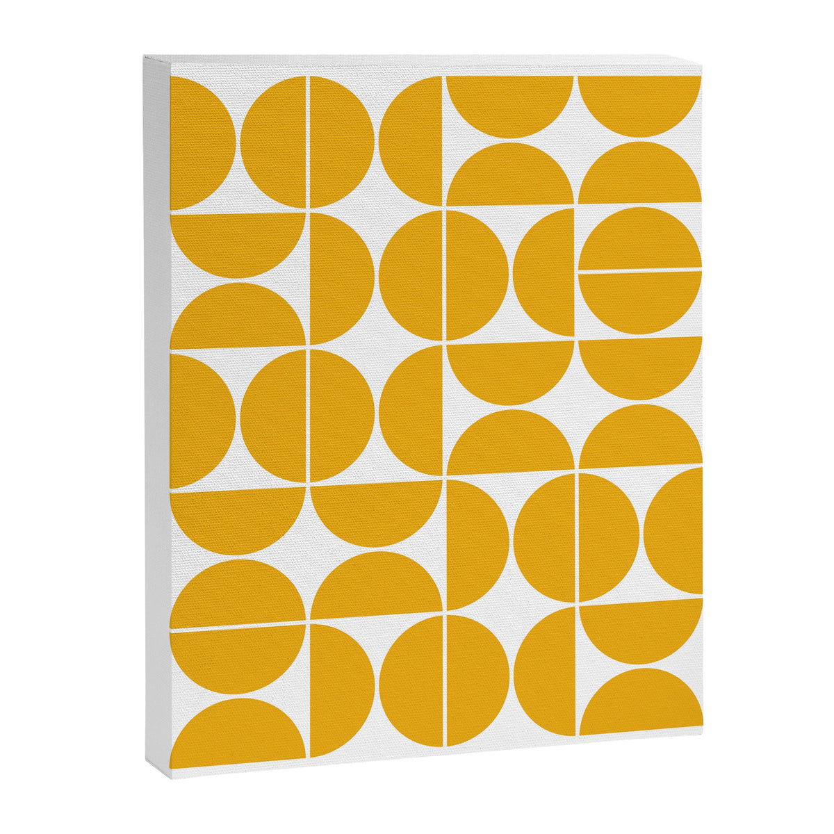 Mid Century Modern Geometric 04 Yellow Canvas Print Gallery Image 3