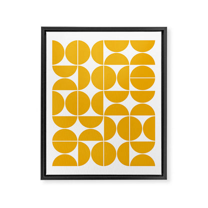 Mid Century Modern Geometric 04 Yellow Framed Canvas Print Gallery Image 3
