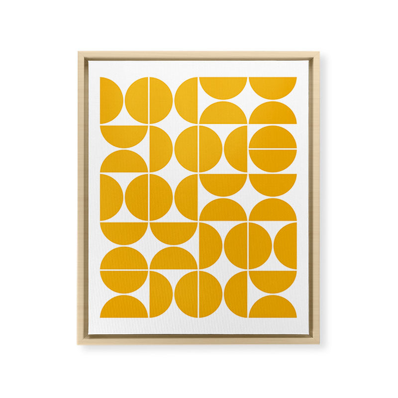 Mid Century Modern Geometric 04 Yellow Framed Canvas Print Gallery Image 14