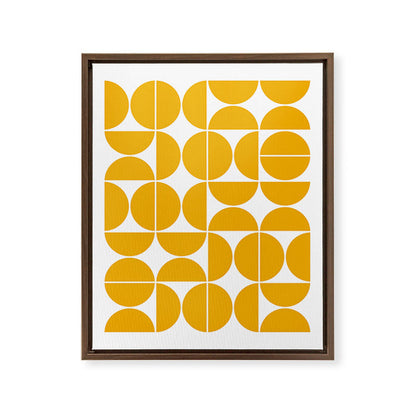 Mid Century Modern Geometric 04 Yellow Framed Canvas Print Gallery Image 9