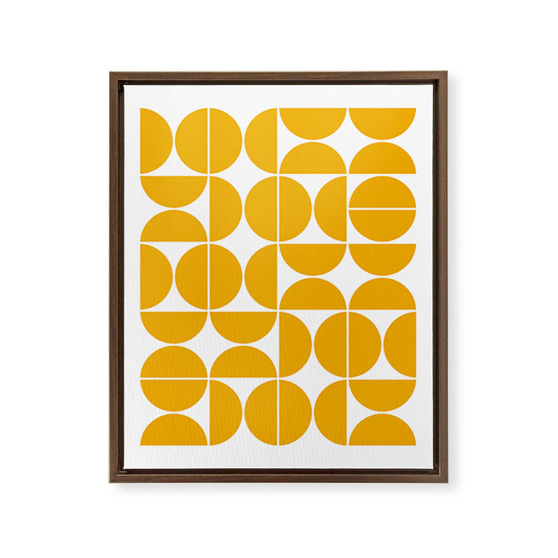 Mid Century Modern Geometric 04 Yellow Framed Canvas Print Gallery Image 11