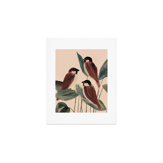 Three Sparrows Art Print Gallery Image 1