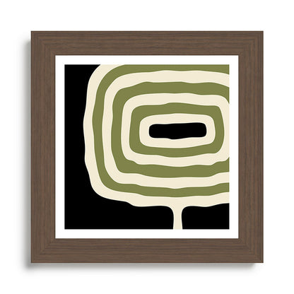 Abstract Geometric Rings 234 Black Olive Green and Beige Framed Art Print Gallery Image 57