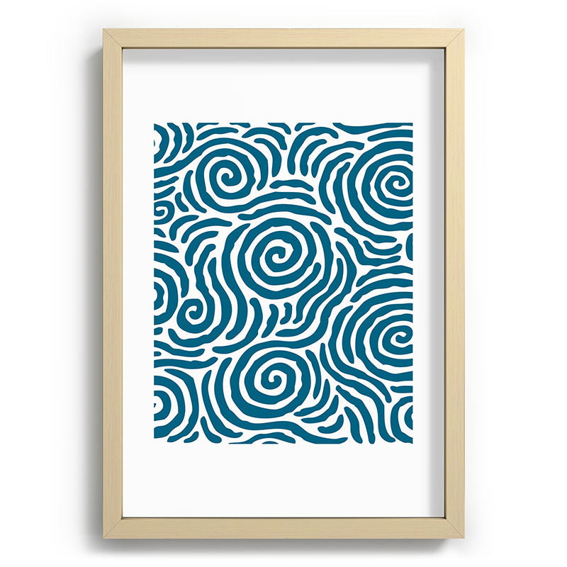 Ripple Effect Pattern Peacock Blue Framed Art Print Gallery Image 97