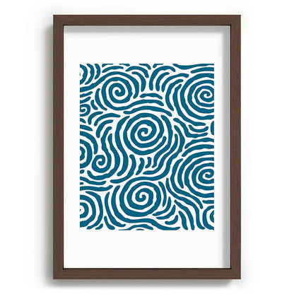 Ripple Effect Pattern Peacock Blue Framed Art Print Gallery Image 89