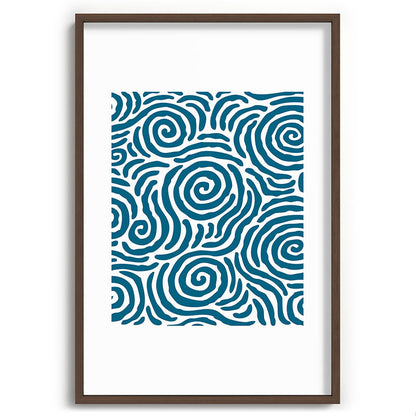Ripple Effect Pattern Peacock Blue Framed Art Print Gallery Image 94