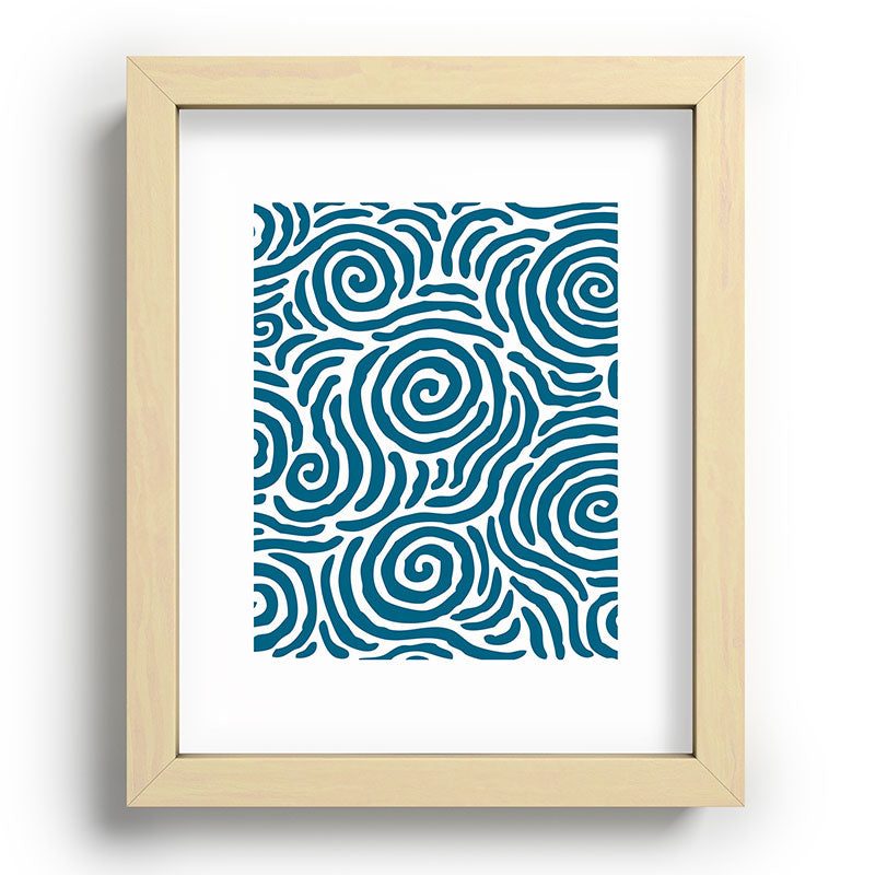 Ripple Effect Pattern Peacock Blue Framed Art Print Gallery Image 95