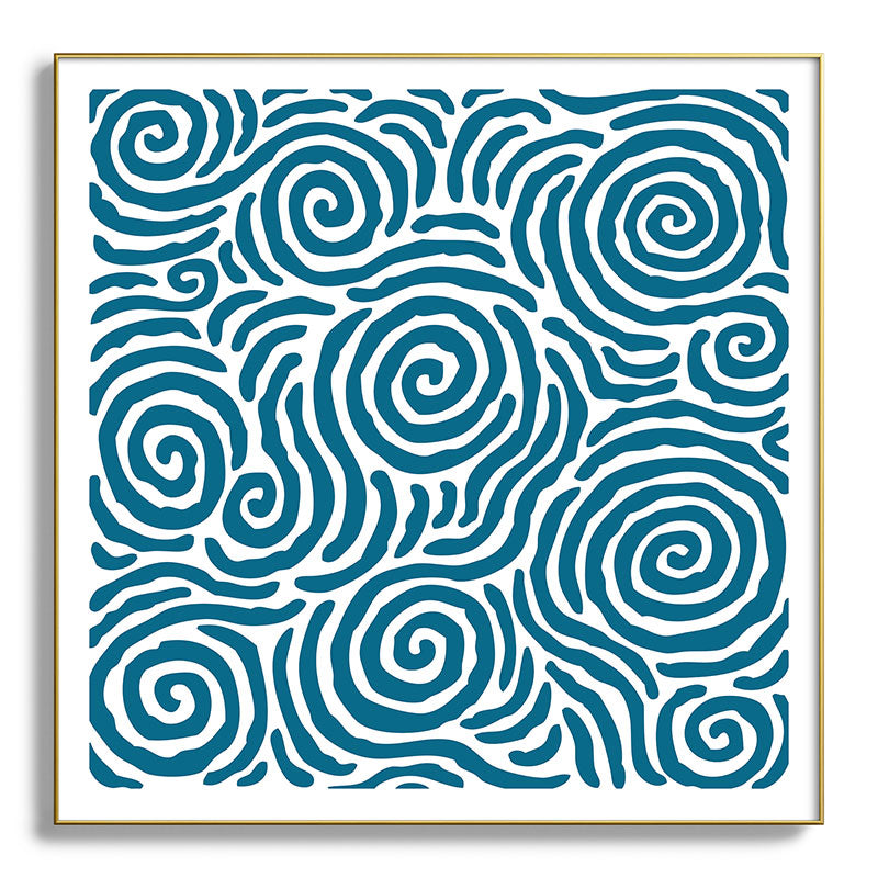 Ripple Effect Pattern Peacock Blue Framed Art Print Gallery Image 139