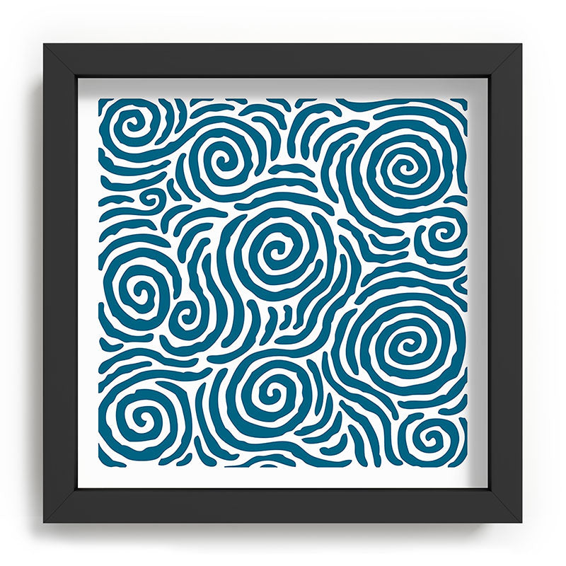 Ripple Effect Pattern Peacock Blue Framed Art Print Gallery Image 90