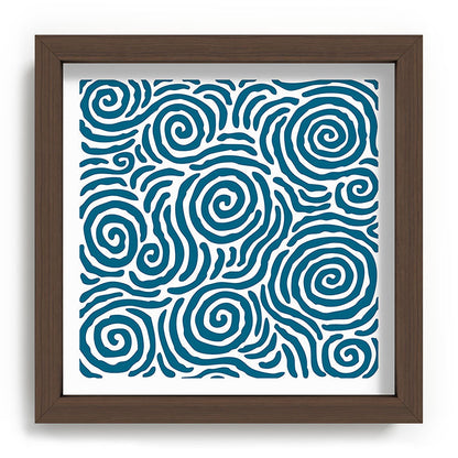 Ripple Effect Pattern Peacock Blue Framed Art Print Gallery Image 98