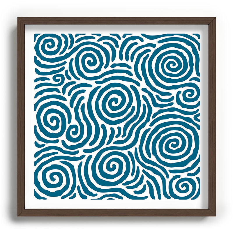 Ripple Effect Pattern Peacock Blue Framed Art Print Gallery Image 101