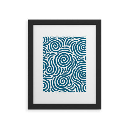 Ripple Effect Pattern Peacock Blue Framed Art Print Gallery Image 40