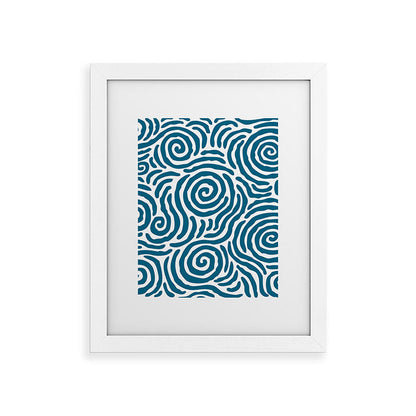 Ripple Effect Pattern Peacock Blue Framed Art Print Gallery Image 73