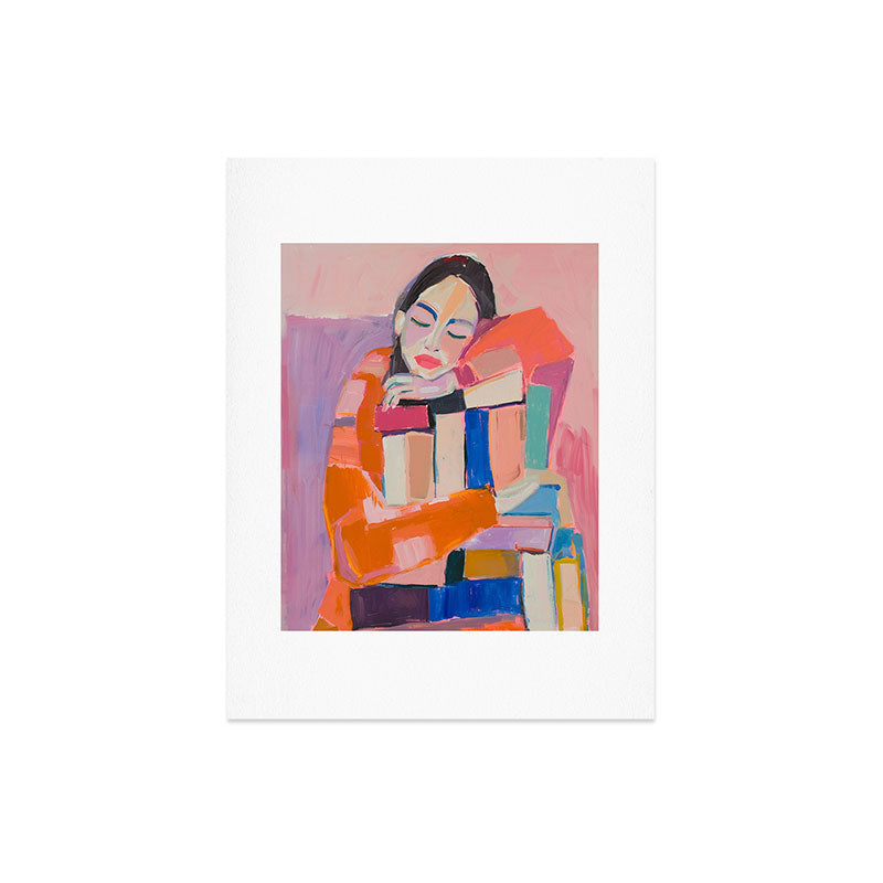Woman Love for Books Art Print Gallery Image 6