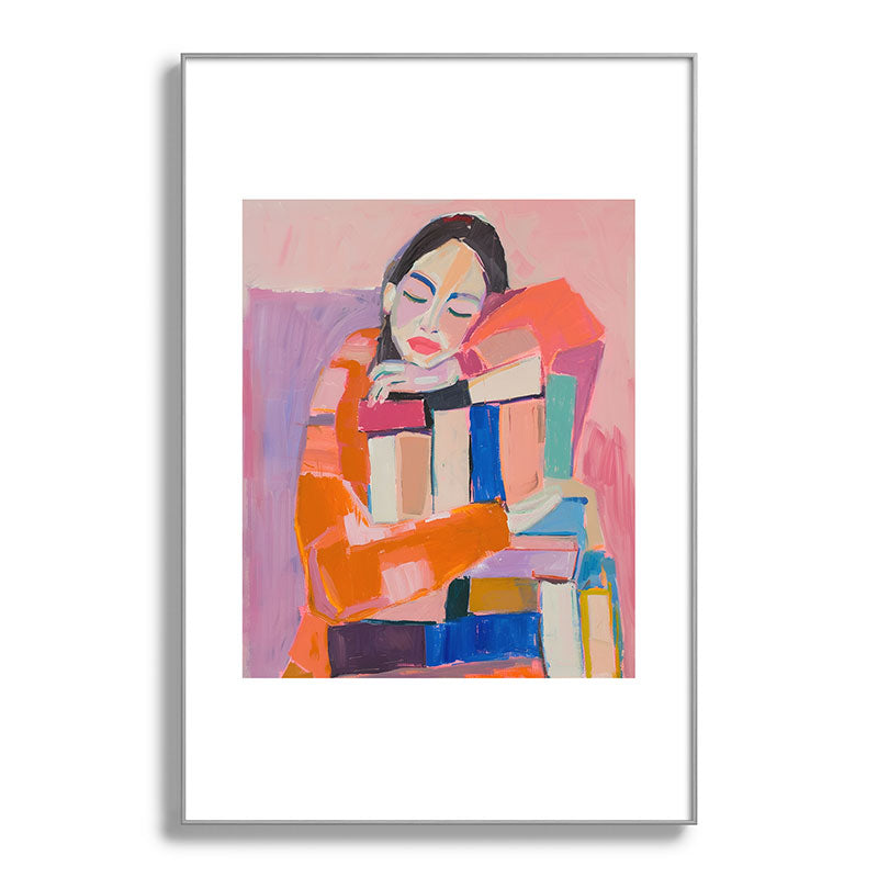 Woman Love for Books Framed Art Print Gallery Image 100