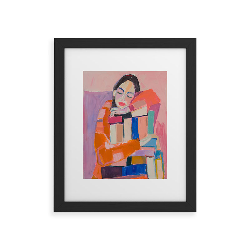 Woman Love for Books Framed Art Print Gallery Image 33