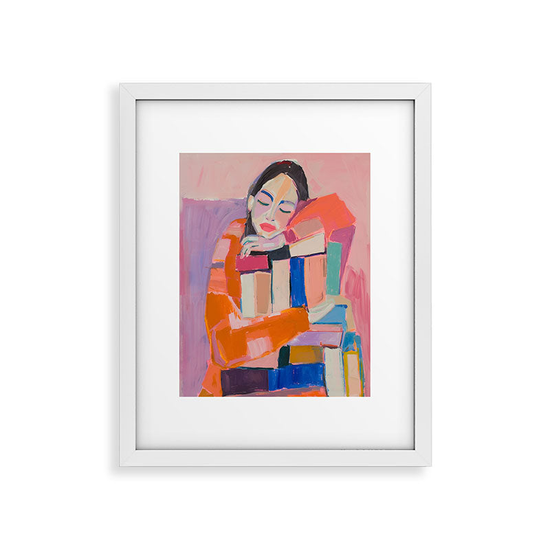 Woman Love for Books Framed Art Print Gallery Image 22