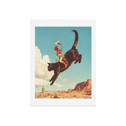 Meehaw - Rodeo Cat Cowgirl Bronc Art Print Gallery Image 9