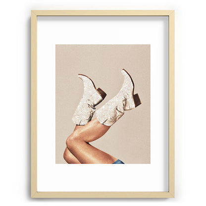 These Boots - Neutral Glitter II / Beige Framed Art Print Gallery Image 100