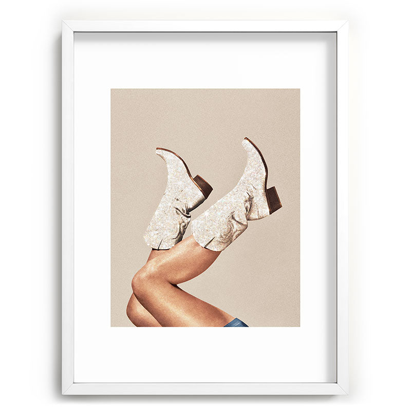 These Boots - Neutral Glitter II / Beige Framed Art Print Gallery Image 108