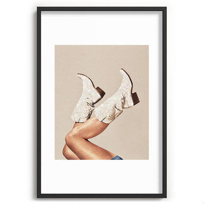 These Boots - Neutral Glitter II / Beige Framed Art Print Gallery Image 85