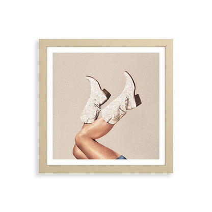 These Boots - Neutral Glitter II / Beige Framed Art Print Gallery Image 71