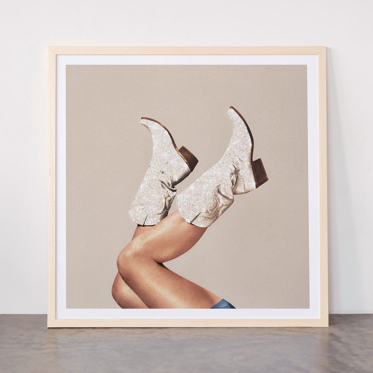 These Boots - Neutral Glitter II / Beige Framed Art Print Gallery Image 77