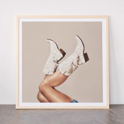 These Boots - Neutral Glitter II / Beige Framed Art Print Gallery Image 77