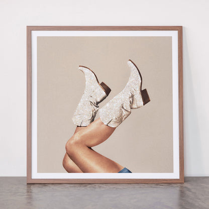 These Boots - Neutral Glitter II / Beige Framed Art Print Gallery Image 66