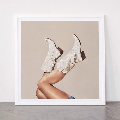 These Boots - Neutral Glitter II / Beige Framed Art Print Gallery Image 87