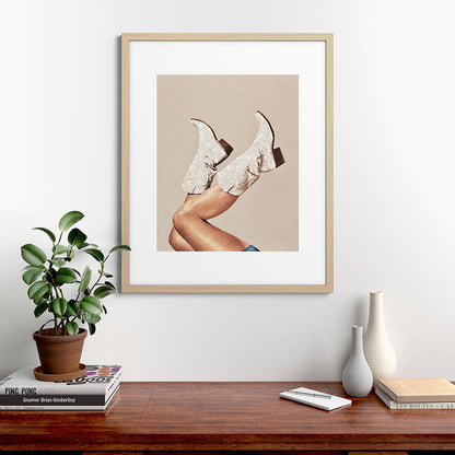 These Boots - Neutral Glitter II / Beige Framed Art Print Gallery Image 67