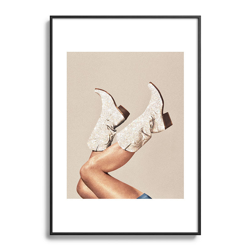 These Boots - Neutral Glitter II / Beige Framed Art Print Gallery Image 113