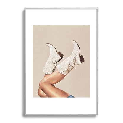 These Boots - Neutral Glitter II / Beige Framed Art Print Gallery Image 132