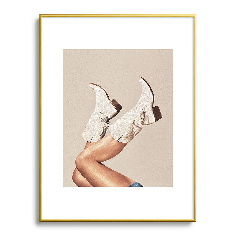These Boots - Neutral Glitter II / Beige Framed Art Print Gallery Image 125