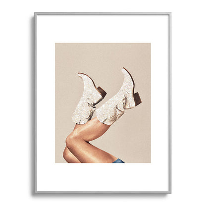 These Boots - Neutral Glitter II / Beige Framed Art Print Gallery Image 134