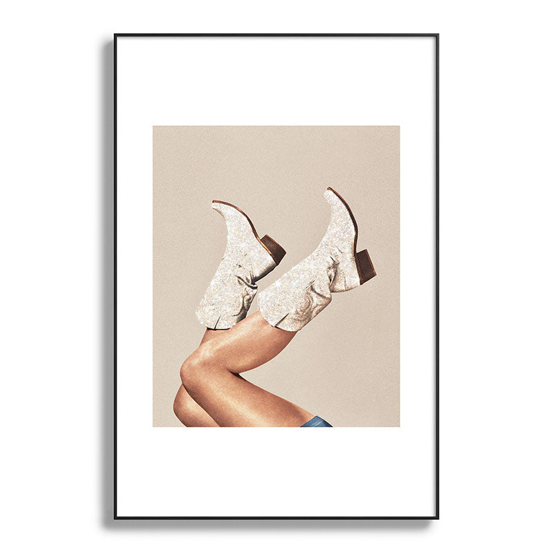 These Boots - Neutral Glitter II / Beige Framed Art Print Gallery Image 119