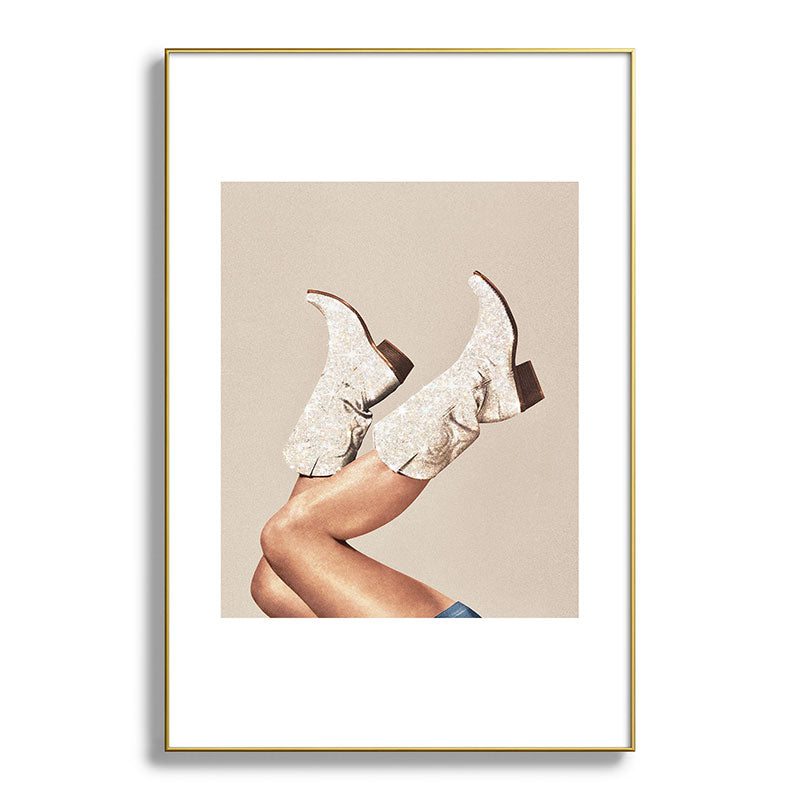 These Boots - Neutral Glitter II / Beige Framed Art Print Gallery Image 128