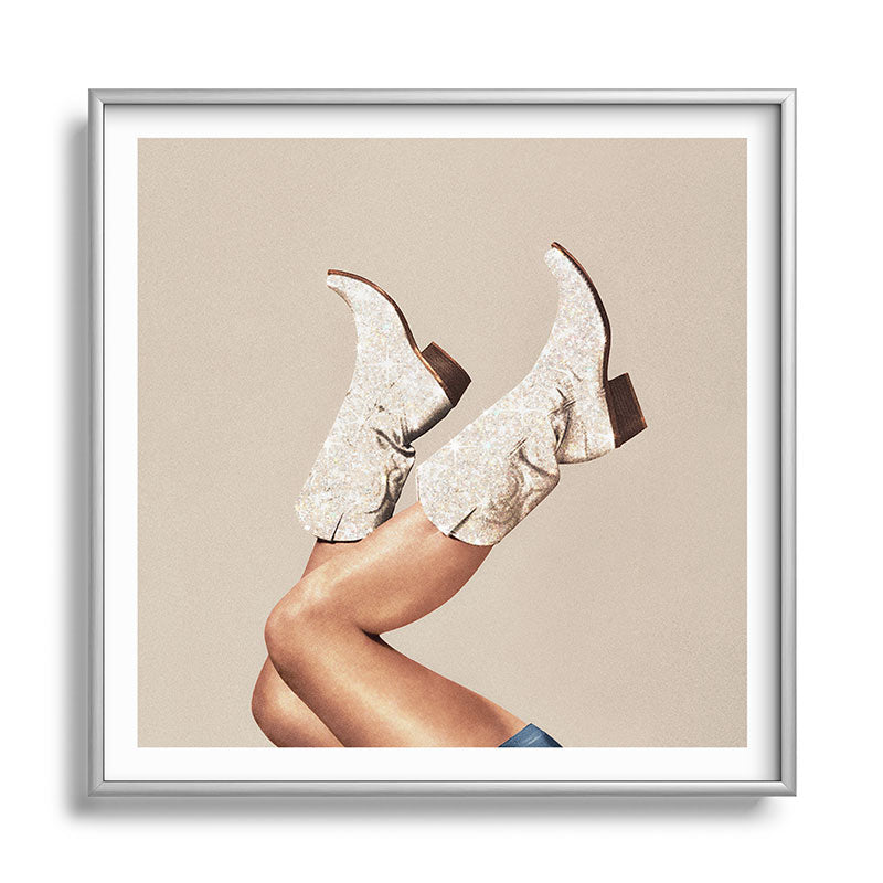 These Boots - Neutral Glitter II / Beige Framed Art Print Gallery Image 140
