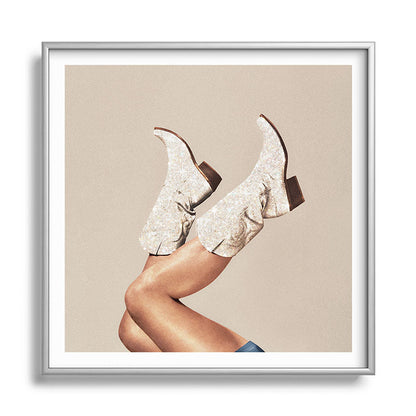 These Boots - Neutral Glitter II / Beige Framed Art Print Gallery Image 140
