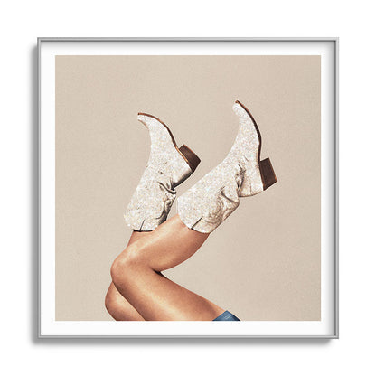 These Boots - Neutral Glitter II / Beige Framed Art Print Gallery Image 141