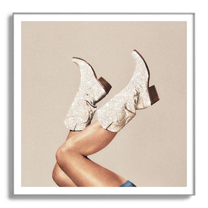 These Boots - Neutral Glitter II / Beige Framed Art Print Gallery Image 142