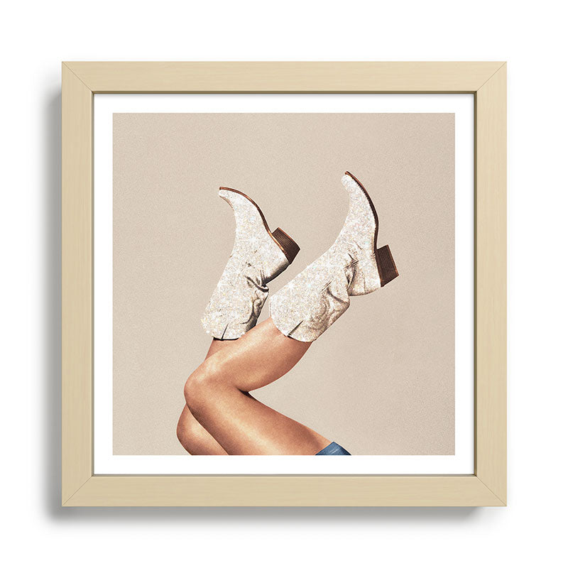These Boots - Neutral Glitter II / Beige Framed Art Print Gallery Image 24
