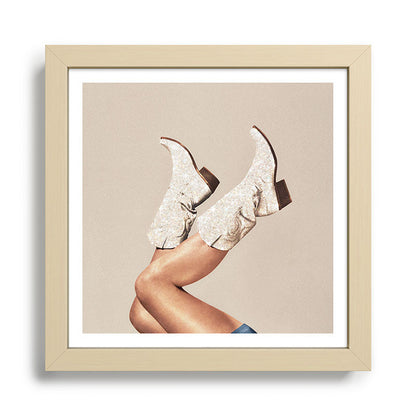 These Boots - Neutral Glitter II / Beige Framed Art Print Gallery Image 24