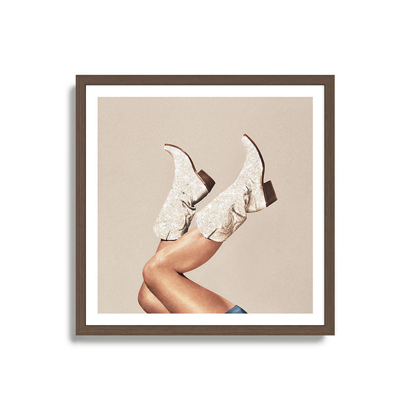 These Boots - Neutral Glitter II / Beige Framed Art Print Gallery Image 17