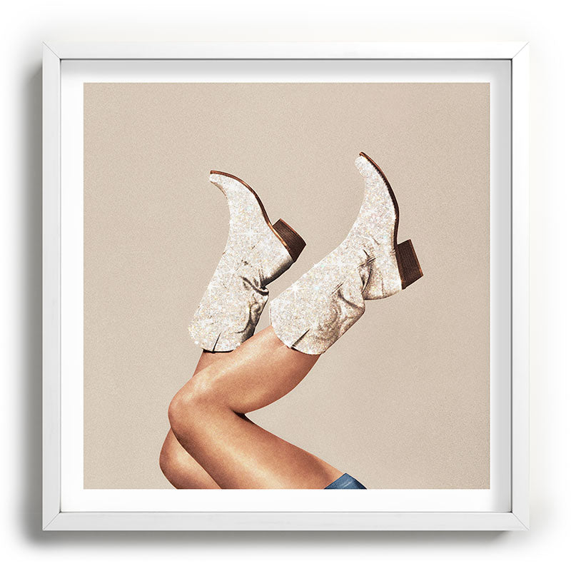 These Boots - Neutral Glitter II / Beige Framed Art Print Gallery Image 118