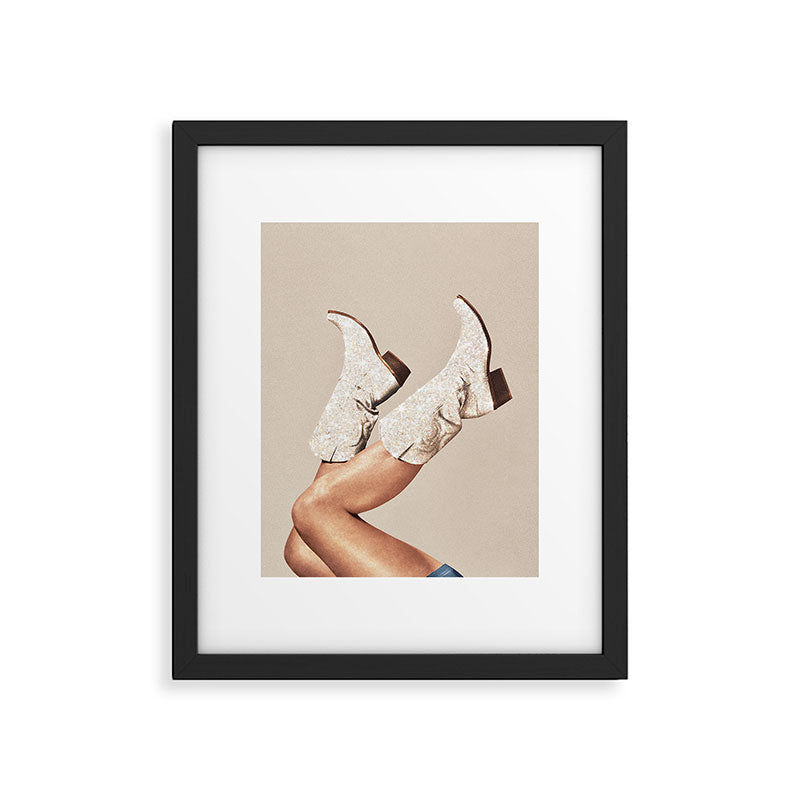 These Boots - Neutral Glitter II / Beige Framed Art Print Gallery Image 3