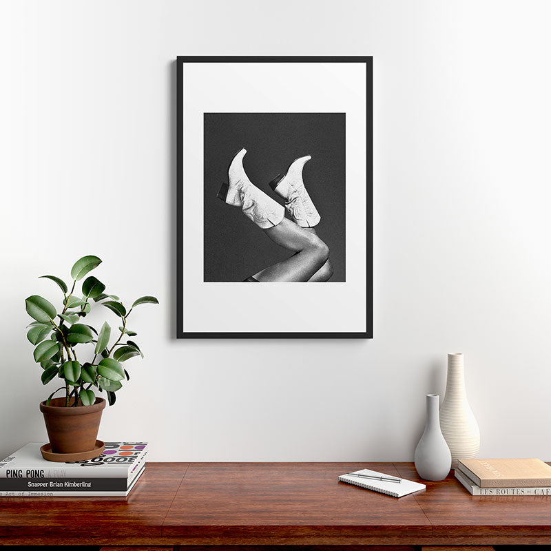 These Boots - Noir II F / Black & White Framed Art Print Gallery Image 6